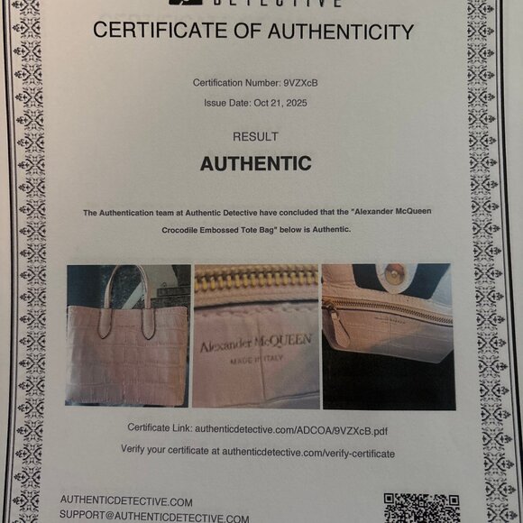 Authentic Alexander McQueen Croc-Embossed Leather Mini Satchel Rare Light Pink - Picture 16 of 17